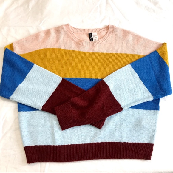 H&M Sweaters - H&M Colorblock crewneck sweater size Small